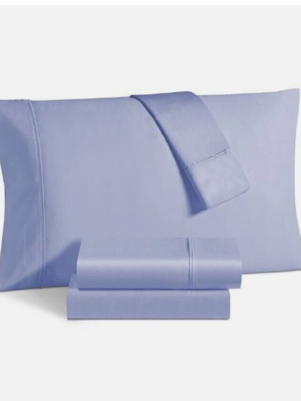 AQ Textiles Camden Sateen 1250 Thread Count 2 Standard pillowcases,21"x30", Blue